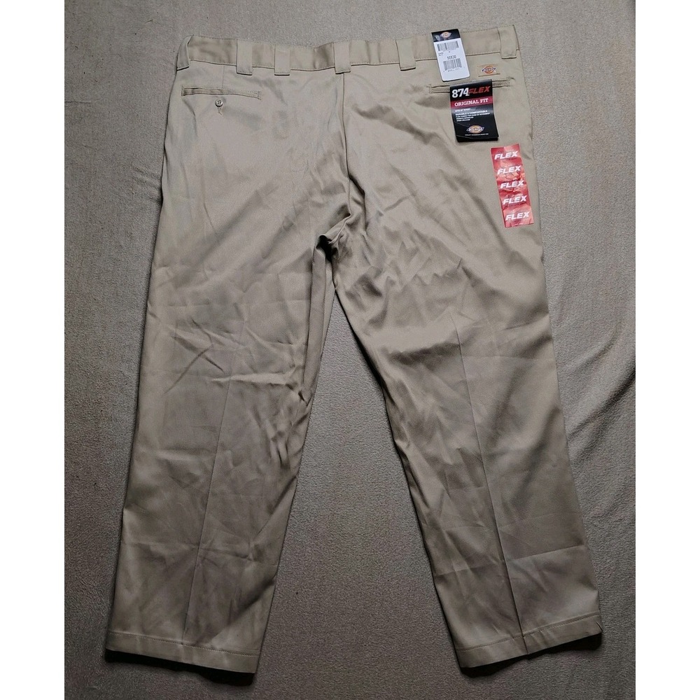 Dickies 874 Flex Original Fit Work Pants 50x30 Beige Chino Big and Tall NWT - Picture 6 of 9